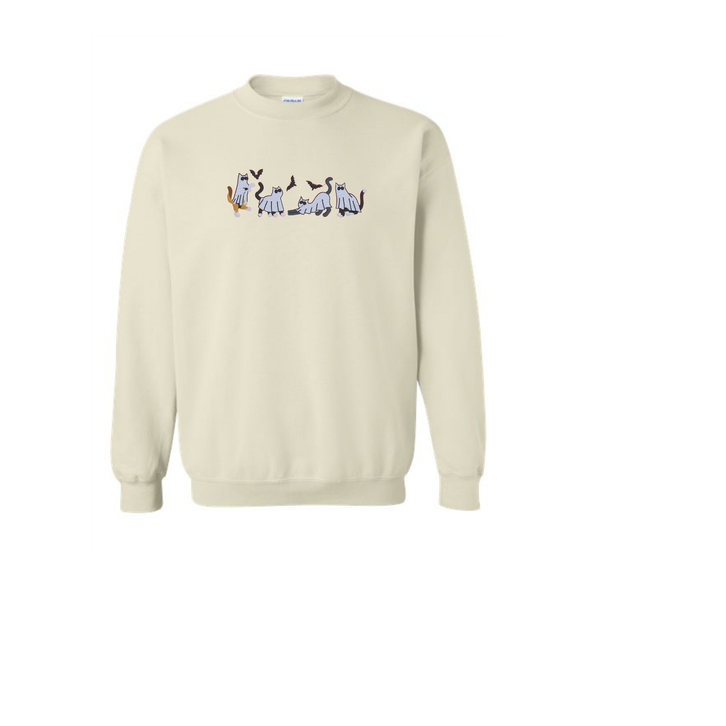 Custom 4 halloween cats embroidered sweatshirt