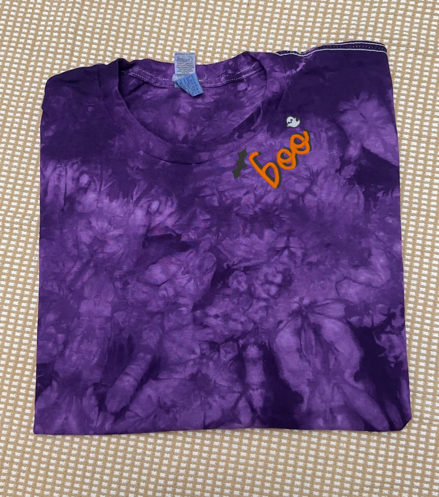 Cute boo ghost bat embroidered minimalist Halloween spooky season Comfort Colors shirt