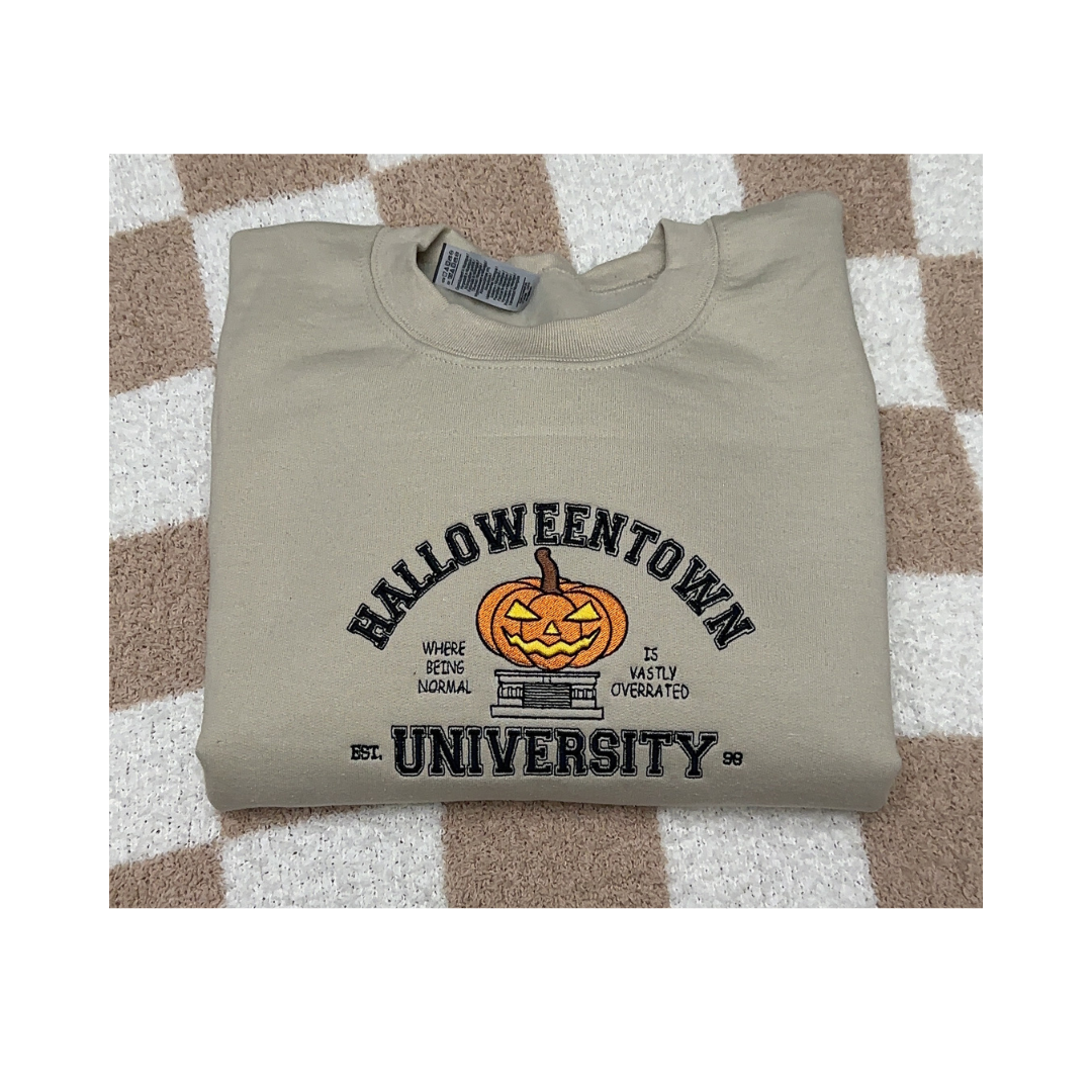 Halloweentown embroidered sweatshirt, Halloween sweatshirt, embroidered Halloween sweatshirt