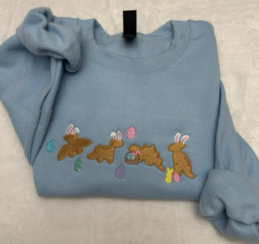 Easter dino nuggies embroidered sweatshirt