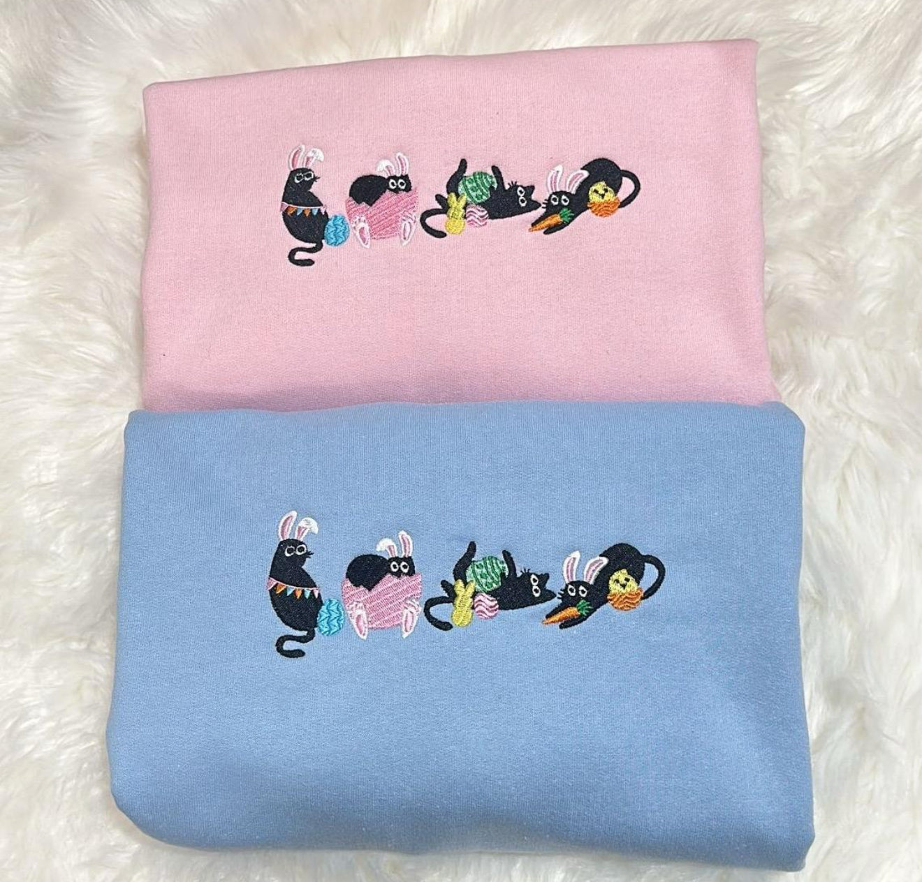 Easter black cats embroidered sweatshirt