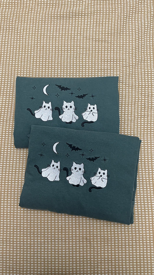 3 ghost cat shirt