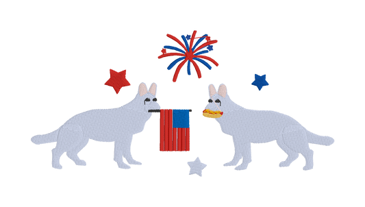 White German Shepherd Fourth of July embroidered Comfort Colors t-shirt, Fourth of july embroidered shirt, Comfort colors shirt, Comfort Colors fourth of july shirt